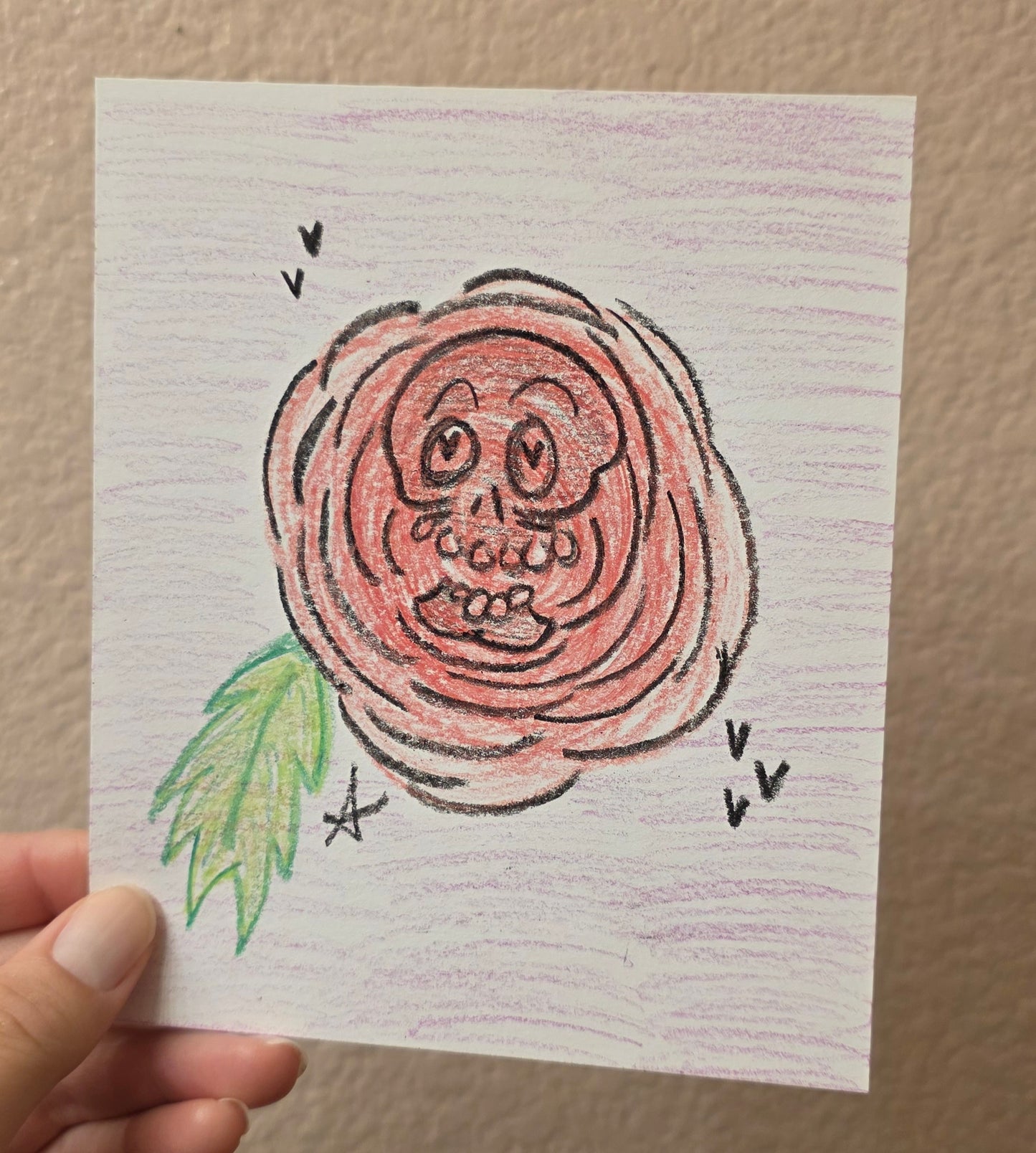 Skully Original Crayon Art #2