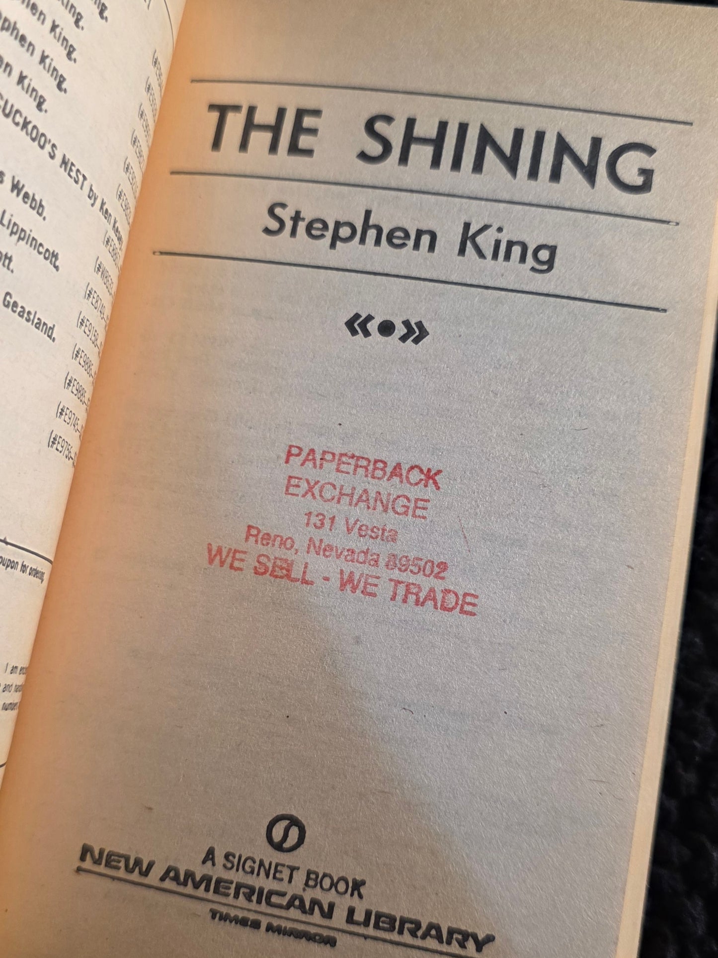 Used: Stephen King - The Shining (First Edition Paperback - Signet Paperback)